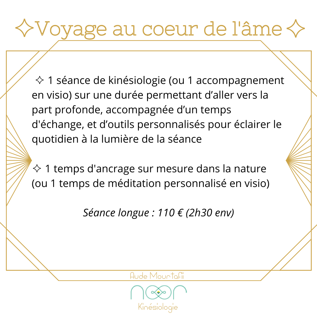 Voyage au coeur de l'âme 2h30 - 110 €